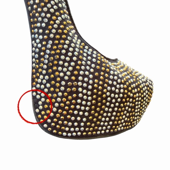 Breckelle’s Woman’s Black Studded Platform Pumps Crystal Stilettos Size 7 1/2 - Picture 10 of 10